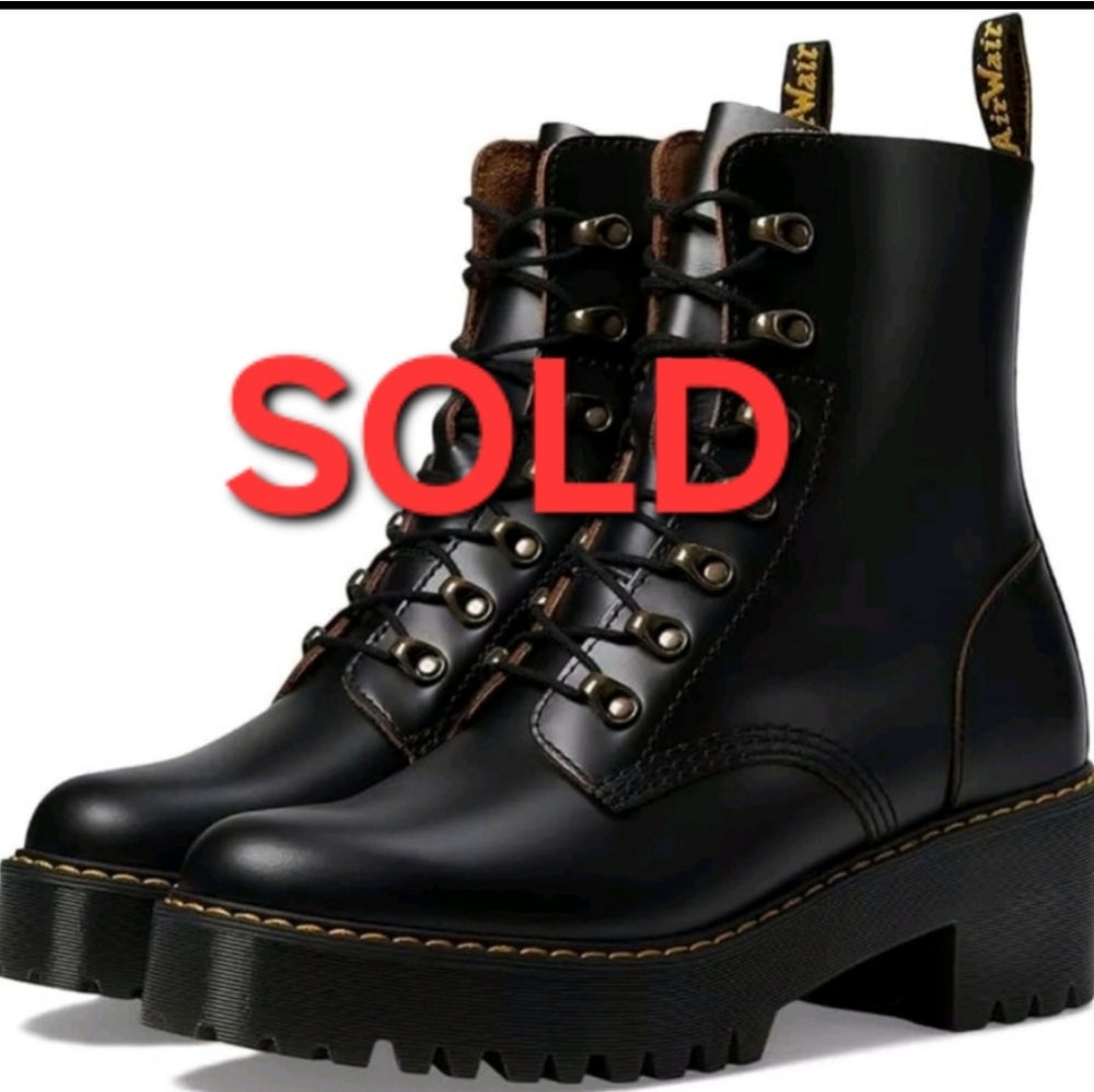 Doc Martens Leona 7 Hook Boot-EUC-US10 Retail $200